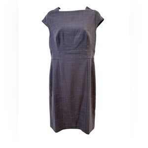 Ann Taylor Purple Sheath Dress Cap Sleeve Crew Neck Midi